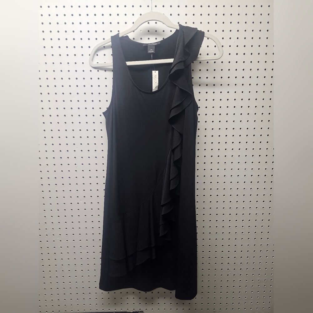 White House Black Market Elegant Black Ruffle Dress